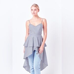 English Factory Poplin High-Low Top